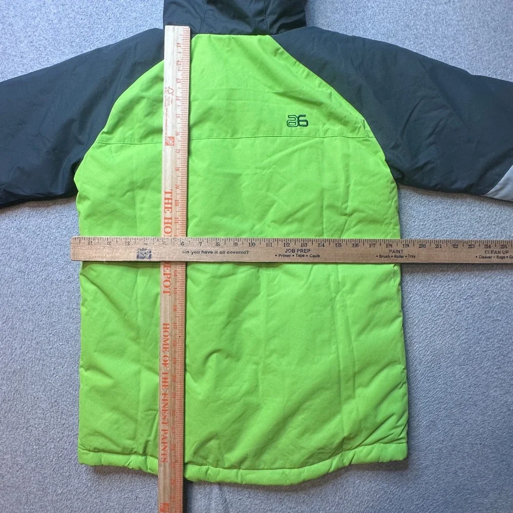 Arctix Winter Jacket Kids L Lime Green Grey 83896HRY Insulated Hooded‎ Ski Coat